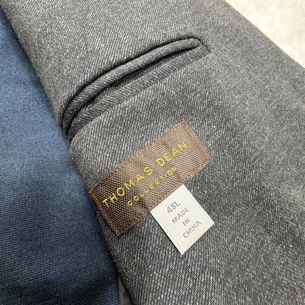 Thomas‎ Dean Unconstructed Summer Sport Coat Blazer Modern Outdoor Gray 48L Long